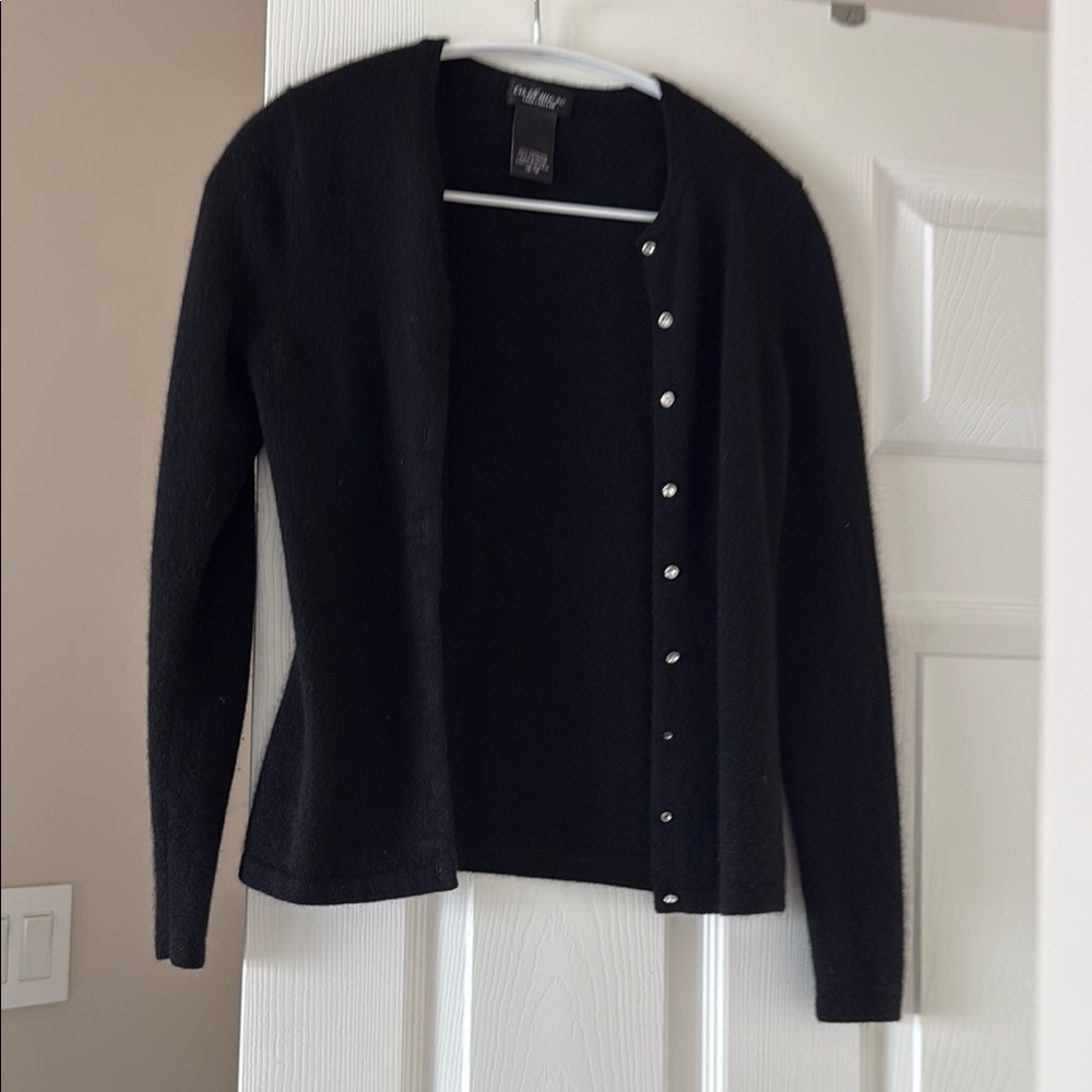 Lord & Taylor Elegant Black Cardigan cashmere